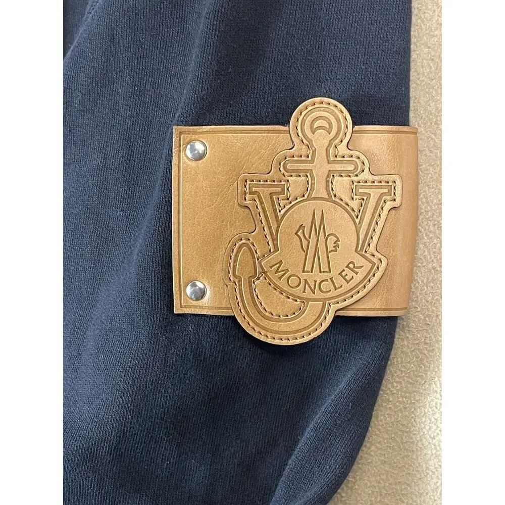 Moncler Hoodie Mens Large Blue JW Anderson‎ Designer Pullover Sweater Adult